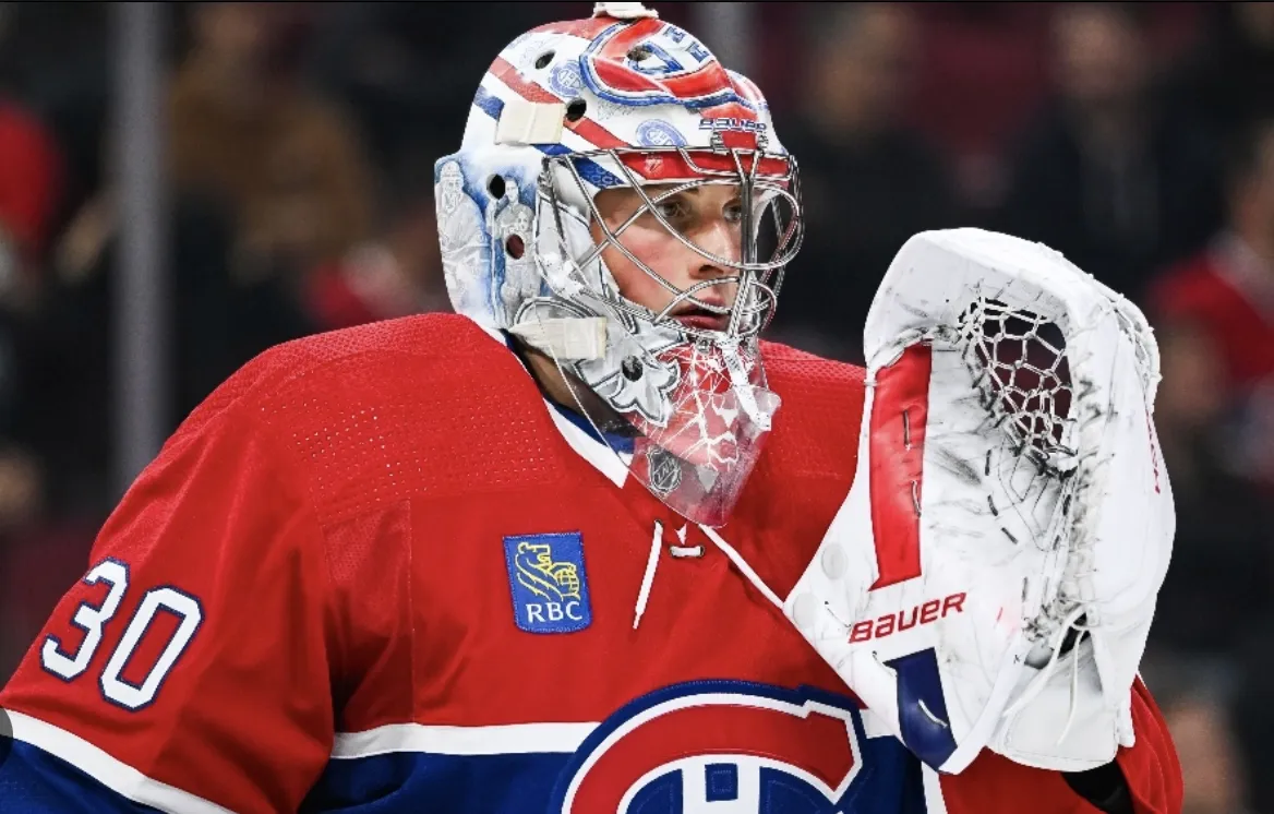 Cayden Primeau devant le filet: Martin St-Louis 