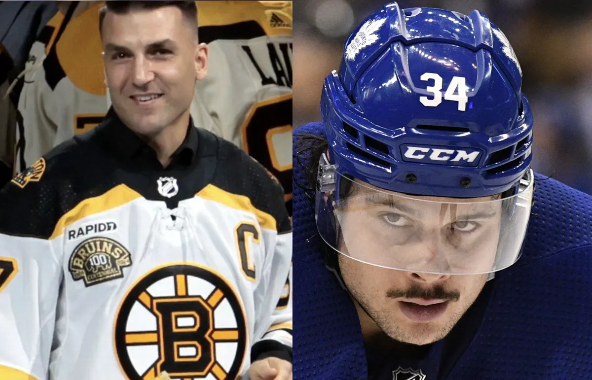 Patrice Bergeron donne une leçon à Auston Matthews