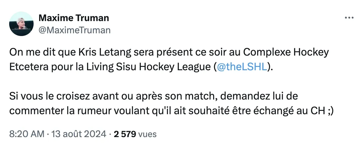 Kris Letang assiégé de questions sur son souhait de jouer à Montréal