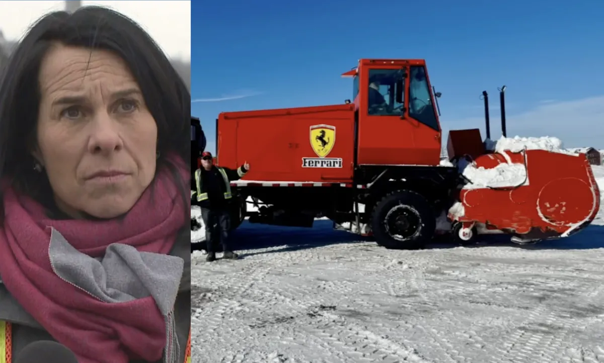 La Ferrari de Luc Poirier s'écrase dans la neige: la revanche de Valérie Plante