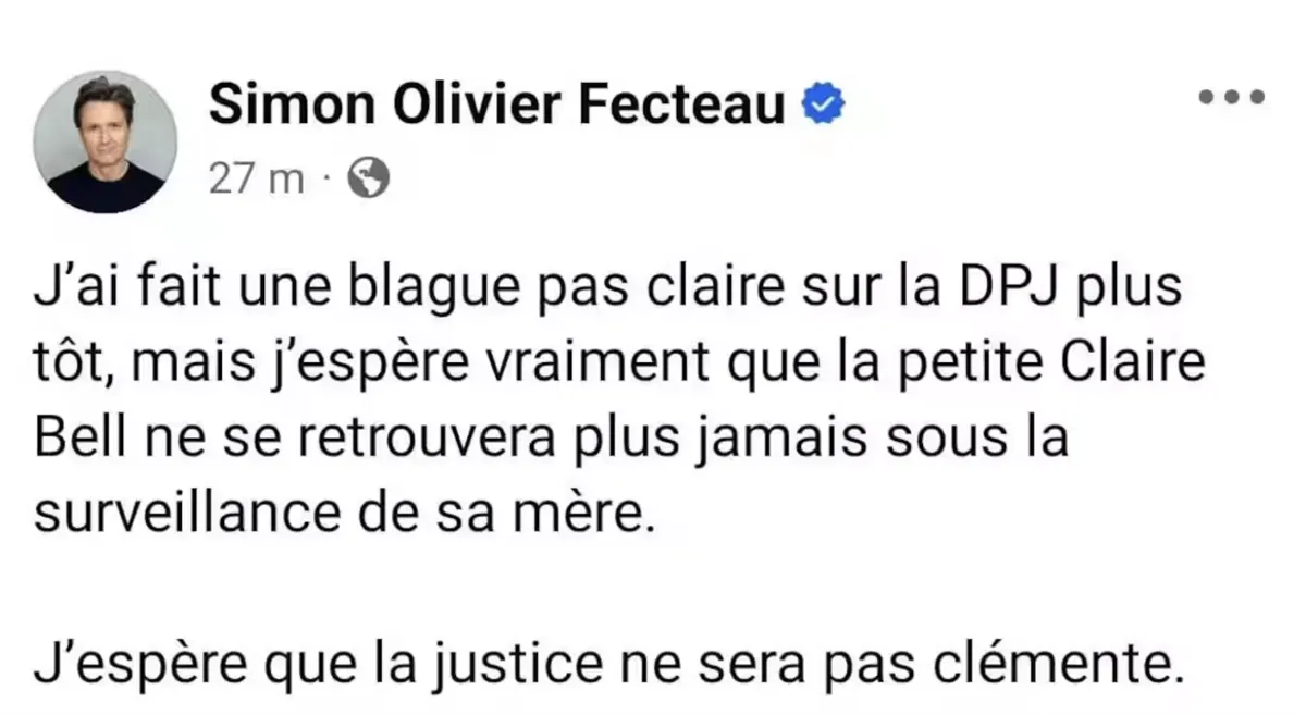 Petite fille abandonnée par sa mère: Simon-Olivier Fecteau dans l'eau chaude