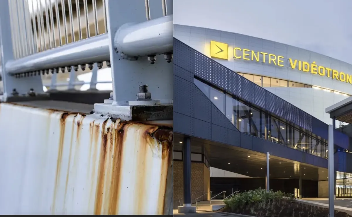 Inquiétude à Québec: le Centre Vidéotron rouillé comme le pont Champlain