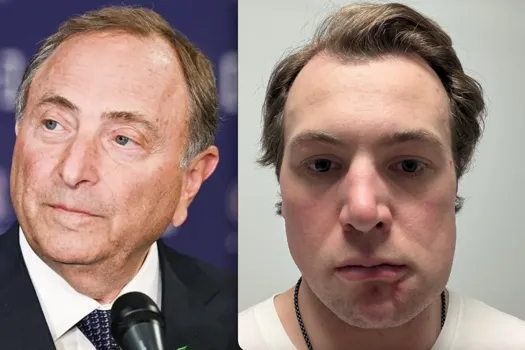 Photo controversée: Charlie McCavoy attaque Gary Bettman