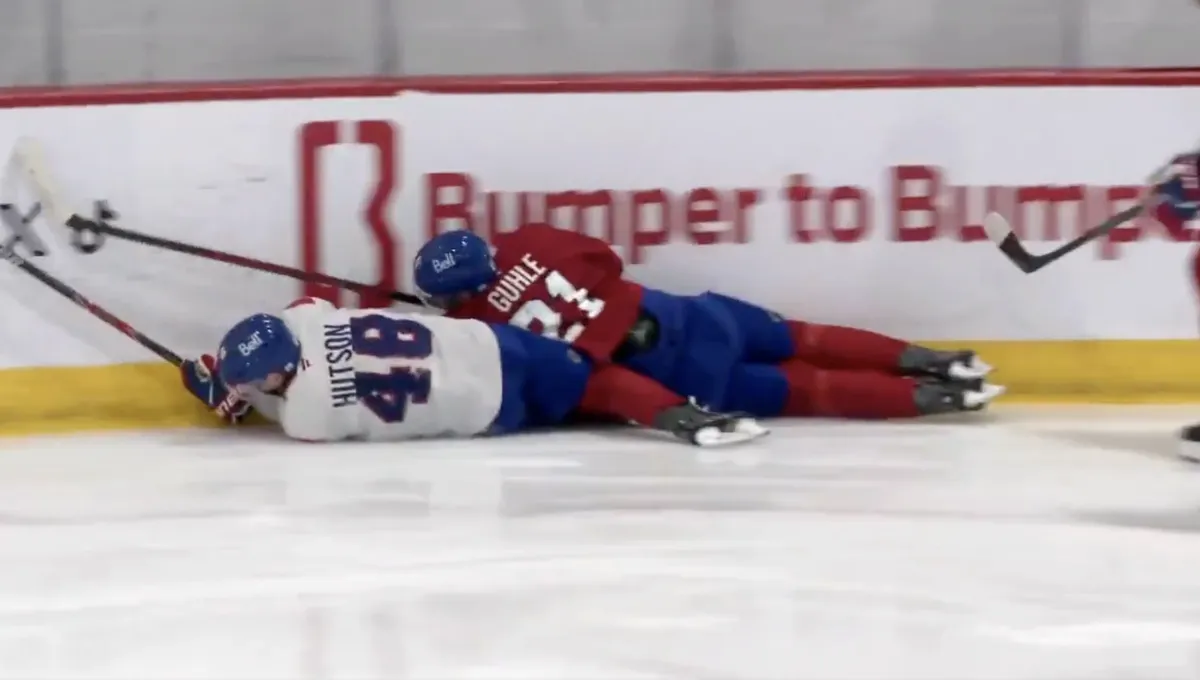 Moment glaçant: Lane Hutson et Kaiden Guhle au cœur d’une scène qui donne des frissons