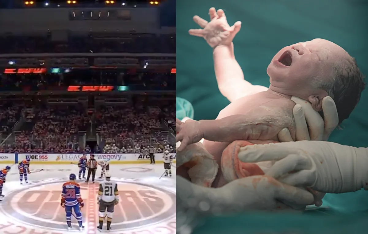 Scène irréelle à Edmonton : un bébé naît en plein match des Oilers