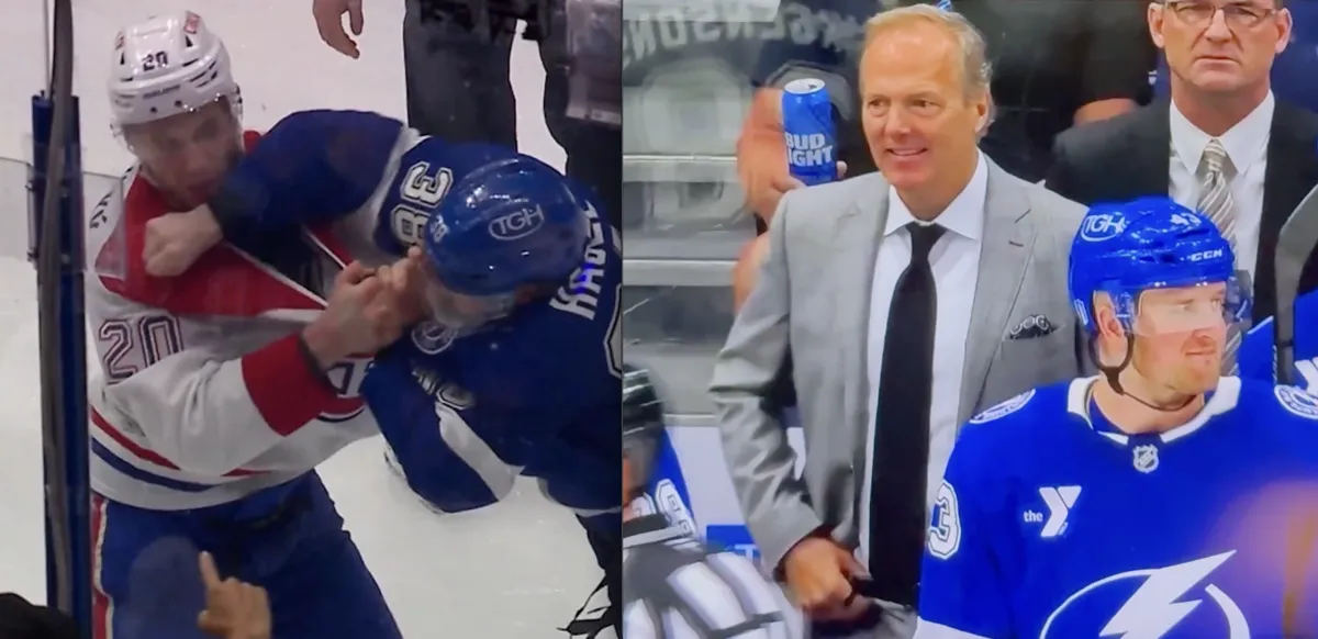 Scène qui lève le coeur: Jon Cooper rit quand Juraj Slafkovsky se fait mettre K-O