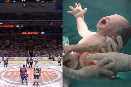 Scène irréelle à Edmonton : un bébé naît en plein match des Oilers