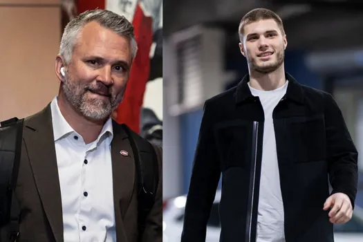 Scène captée au Centre Bell : Martin St-Louis dévoile ses cartes à Juraj Slafkovsky