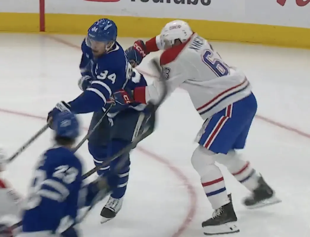 Double-échec sale: Florian Xhekaj fait perdre la tête à Auston Matthews